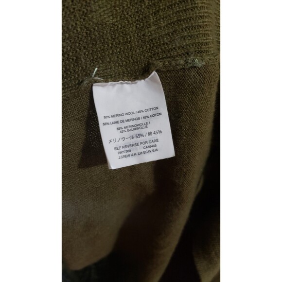J. Crew Black Label Size Medium Merino Wool Blend Olive Green Pullover Sweater - Picture 6 of 11